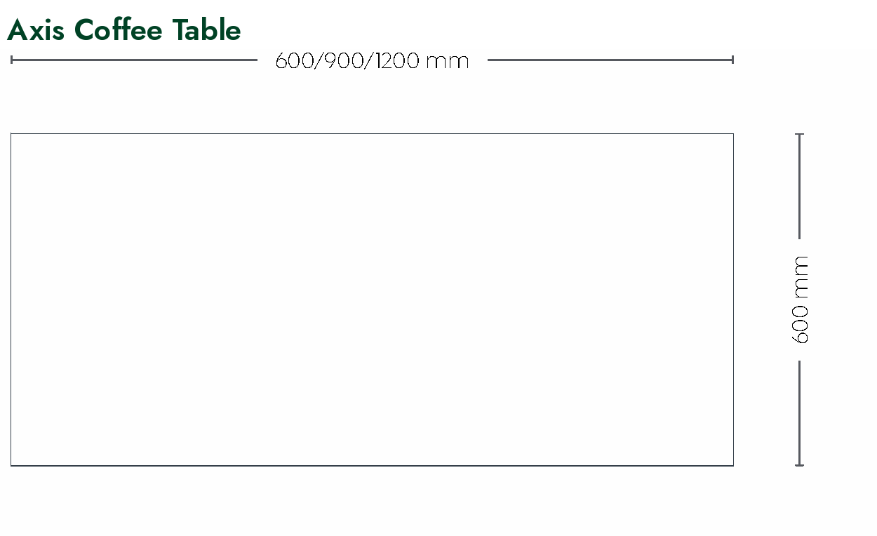 Axis Coffee Table dimensioned plan view