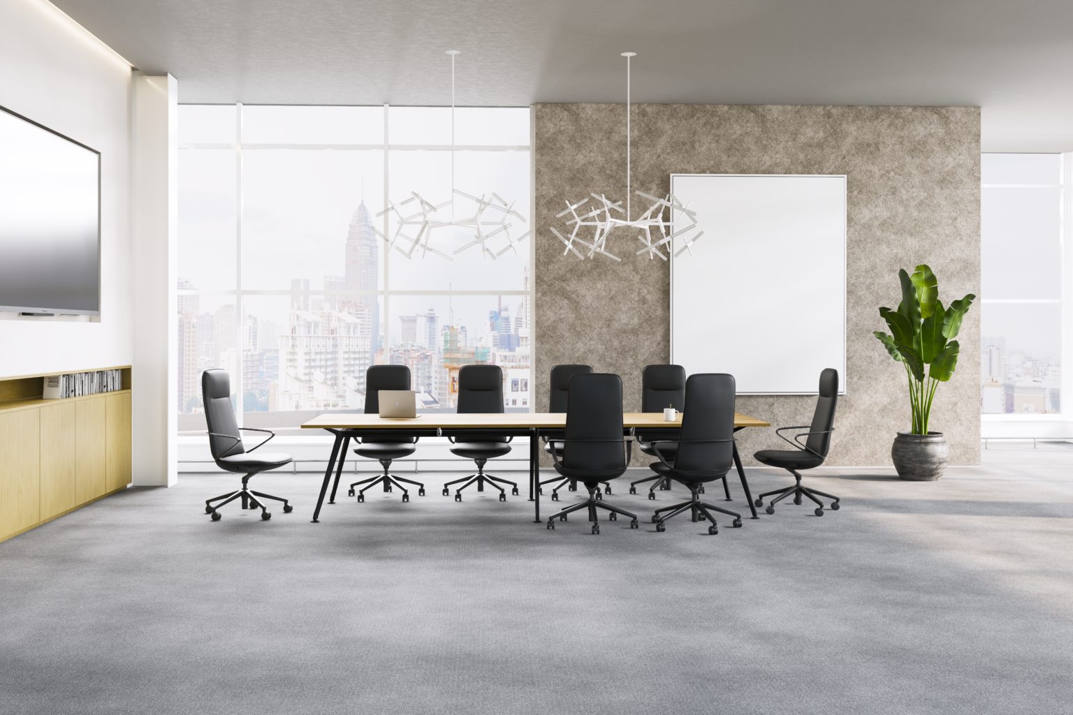 Boardroom table and meeting room setting