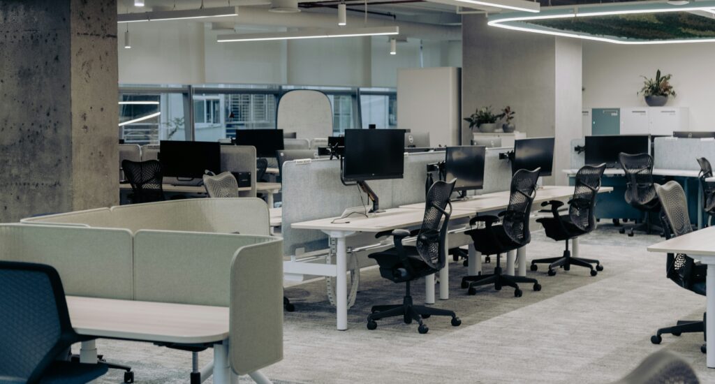 Commercial office workstations supplied and installed by Legacy Commercial Furniture